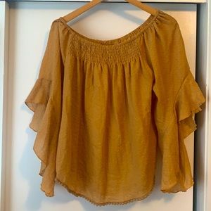 Mustard off shoulder blouse